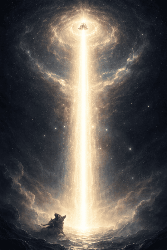 Divine pillar of light and creation