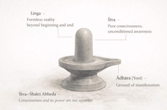 Shiva Linga diagram with annotations