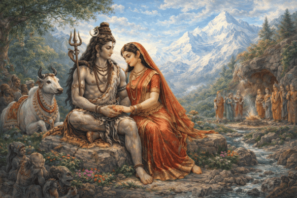 Shiva and Sati on Mount Kailash